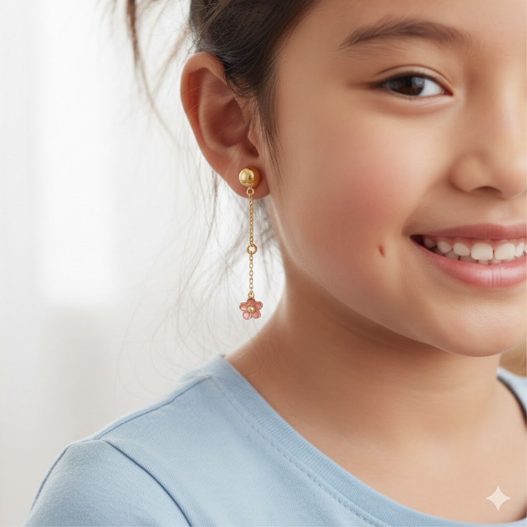 Hanging Flower kids Earrings - Image 3